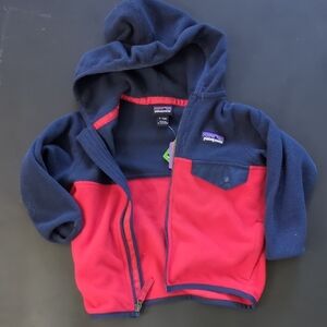 Patagonia Kids' Red and Blue Fleece Hoodie